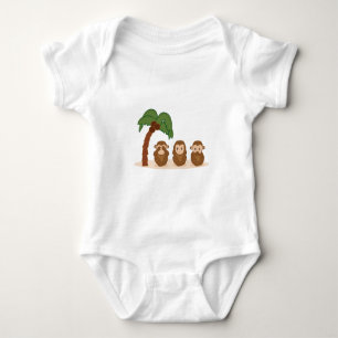 Three little monkeys - three macaquinhos baby bodysuit
