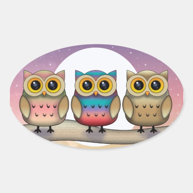 Three Little Owls Stickers (Front)
