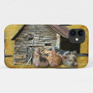 Three Little Pigs At The Rustic Barn Snoozing Case-Mate iPhone Case