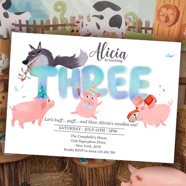 Three Little Pigs | Big Bad Wolf Storybook Invitation (Creator Uploaded)