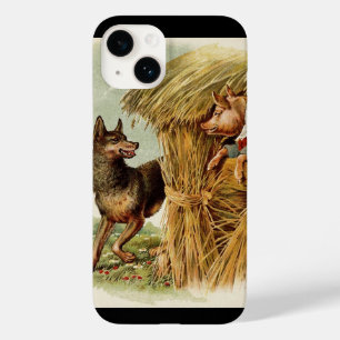 Three Little Pigs Big Bad Wolf, Vintage Fairy Tale Case-Mate iPhone 14 Case