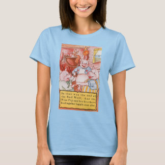 Three Little Pigs Cooking Wolf, Vintage Fairy Tale T-Shirt