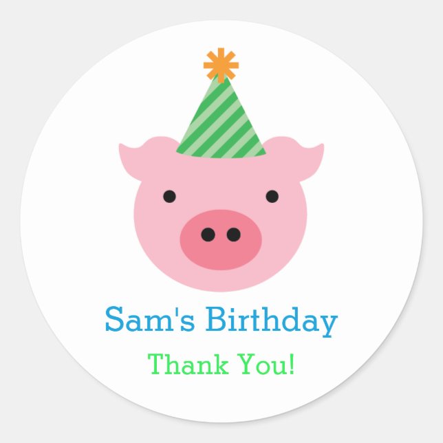 Three Little Pigs Favour Sticker (Front)