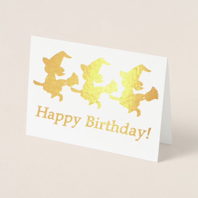 Three Little Witches Birthday Card (Front)