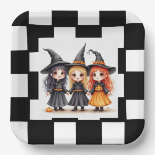 Three Little Witches Paper Plate
