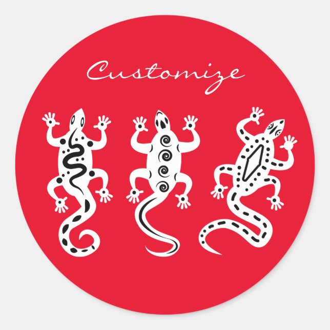 Three Lizards Thunder_Cove Southwest Style Classic Round Sticker (Front)