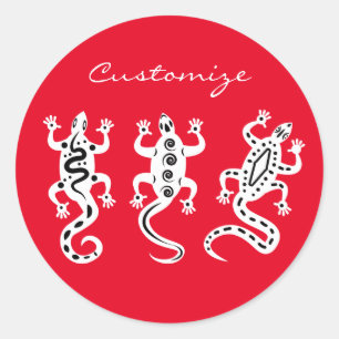 Three Lizards Thunder_Cove Southwest Style Classic Round Sticker