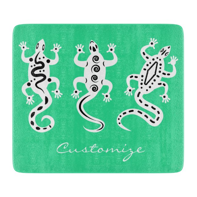 Three Lizards Thunder_Cove Southwest Style Cutting Board (Front)