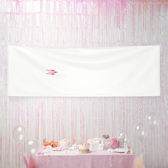 Three lollipops in shades of red and pink against  banner (Party)