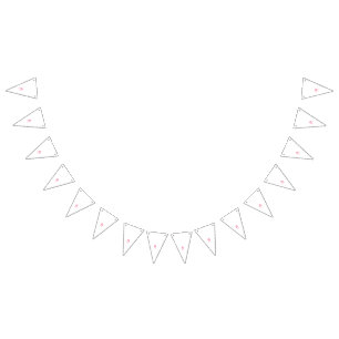 Three lollipops in shades of red and pink against bunting