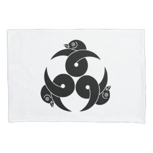 Three looped wild geese, heads facing outward pillowcase