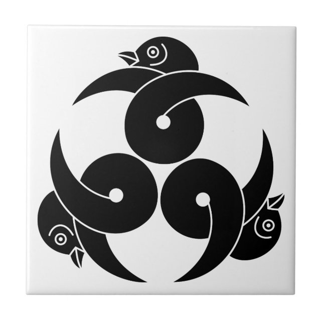 Three looped wild geese, heads facing outward tile (Front)