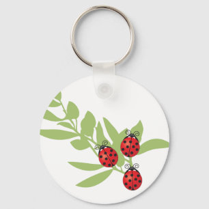 Three Lucky Ladybugs Key Ring