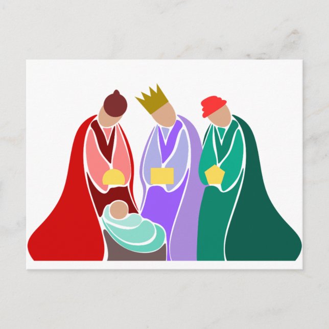 Three Magi, birth of Christ Postcard (Front)