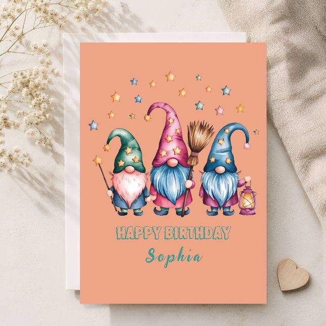 Three Magical Gnomes Birthday Card for Kids (Creator Uploaded)