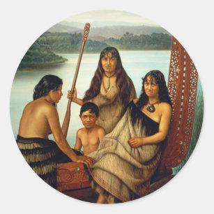 'Three Maori Girls and a Boy' - Lindauer Sticker