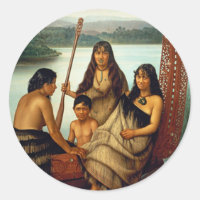 'Three Maori Girls and a Boy' - Lindauer Sticker