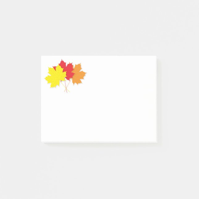 Three maple leaves post-it notes (Front)