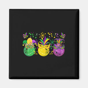 Three Mardi Gras Bowling By Masked Jester Hats Par Magnet