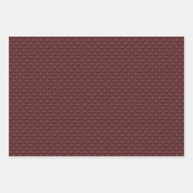 Three Maroon & White Designer Wrapping Sheets Set (Front)