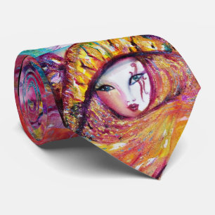 THREE MASQUERADE MASKS Venetian Carnival Faces  Tie