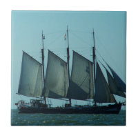 Three masted sailing ship