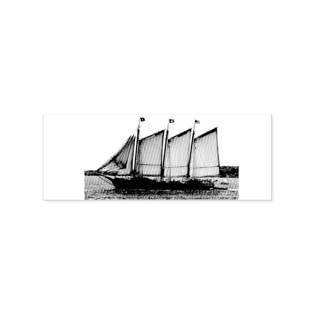 Three masted schooner Thunder_Cove Rubber Stamp (Imprint)