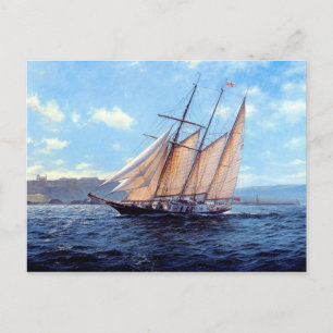 Three-master against the wind postcard