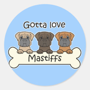 Three Mastiffs Classic Round Sticker