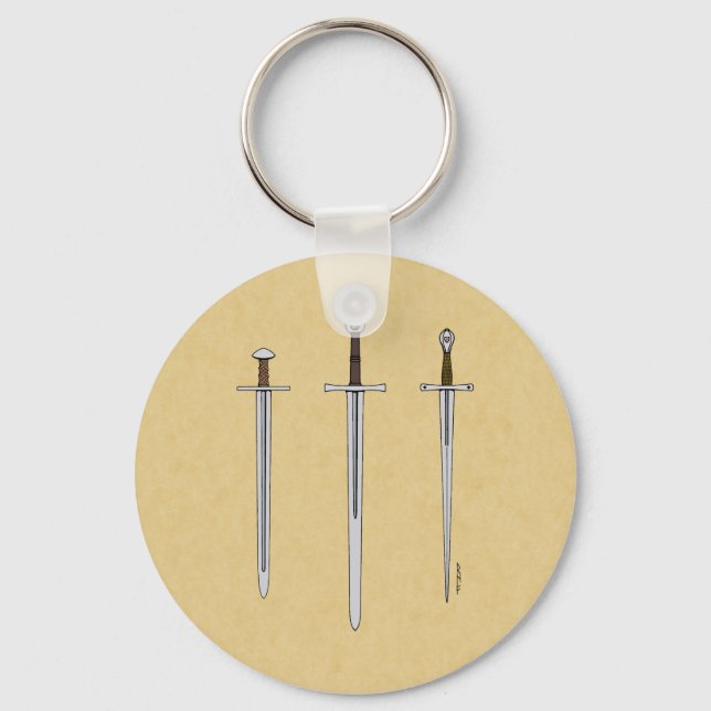 Three Mediaeval Swords 2016 Key Ring (Front)