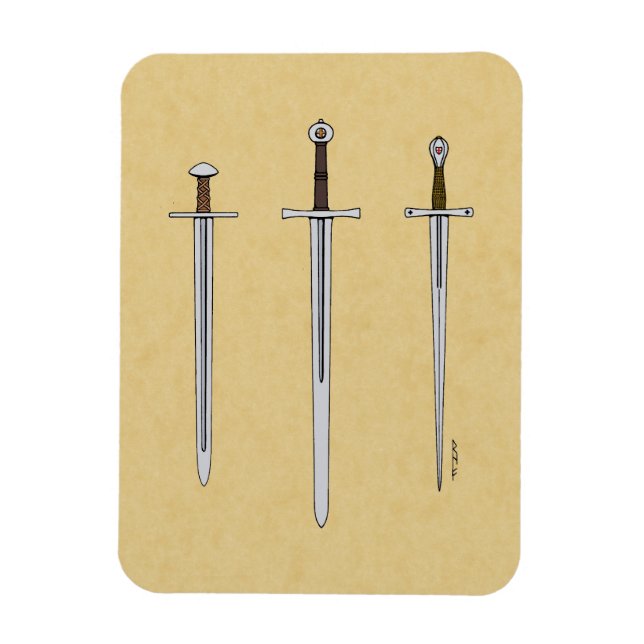 Three Mediaeval Swords 2016 Magnet (Vertical)