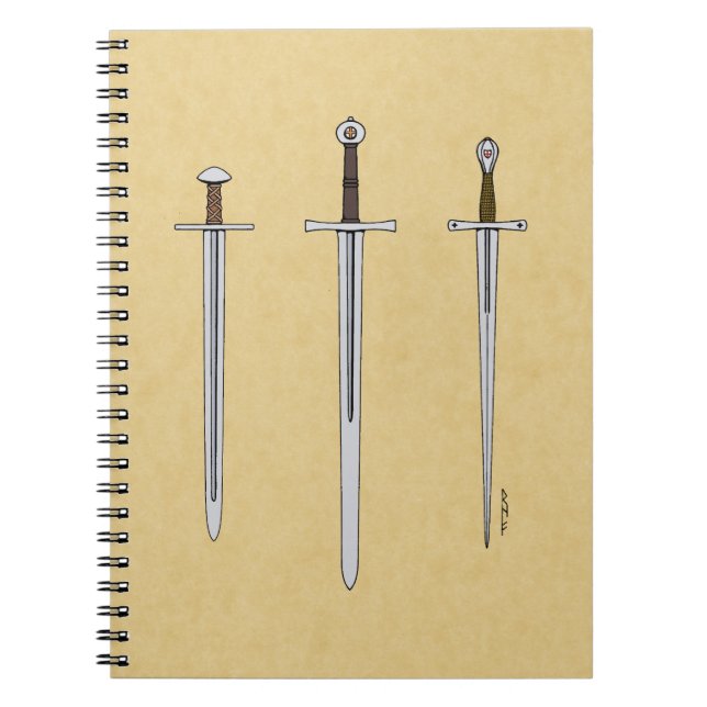 Three Mediaeval Swords 2016 Notebook (Front)