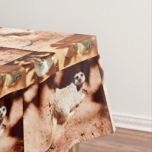Three Meerkat Picture Collarge, Tablecloth