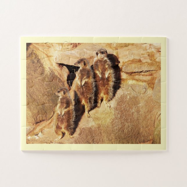 Three meerkats animal jigsaw puzzle (Horizontal)