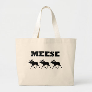 Three Meese Funny T-Shirt Large Tote Bag