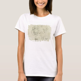 Three men and a woman drinking (pen & ink and w/c T-Shirt