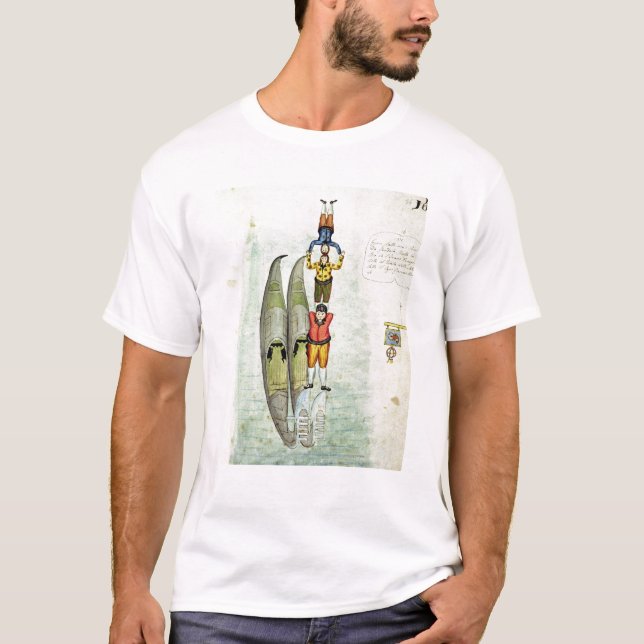 Three men balancing on two gondolas, 1772 T-Shirt (Front)