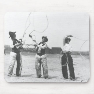 Three men lassoing. mouse pad