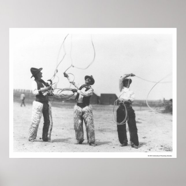 Three men lassoing. poster (Front)