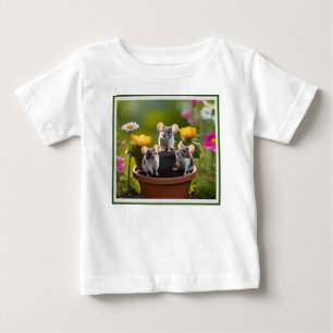 Three Mice In Flower Pots, Baby T-Shirt