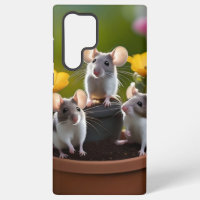 Three Mice In Flower Pots,