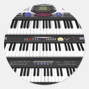 Three Modern Keyboards: Synthesizers: Classic Round Sticker