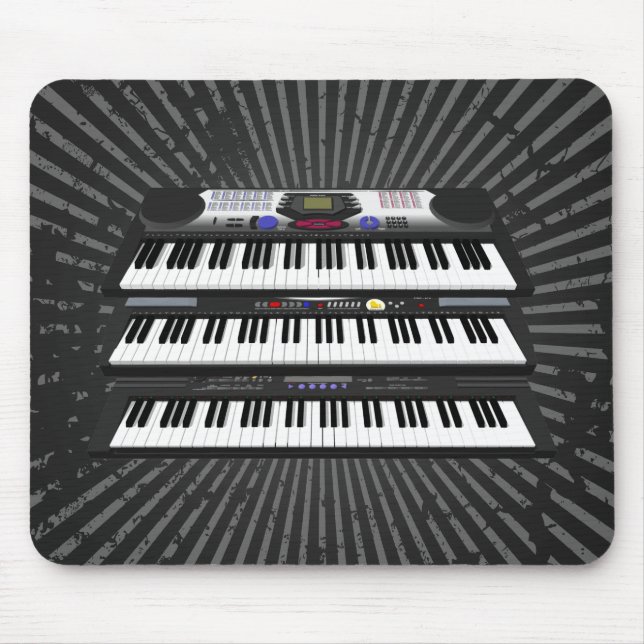 Three Modern Keyboards: Synthesizers: Mousepad (Front)