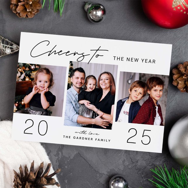 Three Moments One Celebration 2025 New Year Photo Holiday Card (Creator Uploaded)