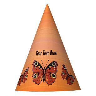 Three Monarch butterflies Pretty Markings Orange Party Hat