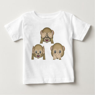 Three Monkey Emoji Baby Tshirt. Baby T-Shirt