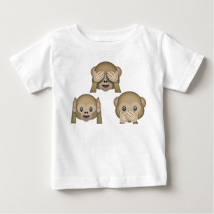 Three Monkey Emoji Baby Tshirt. T-Shirt