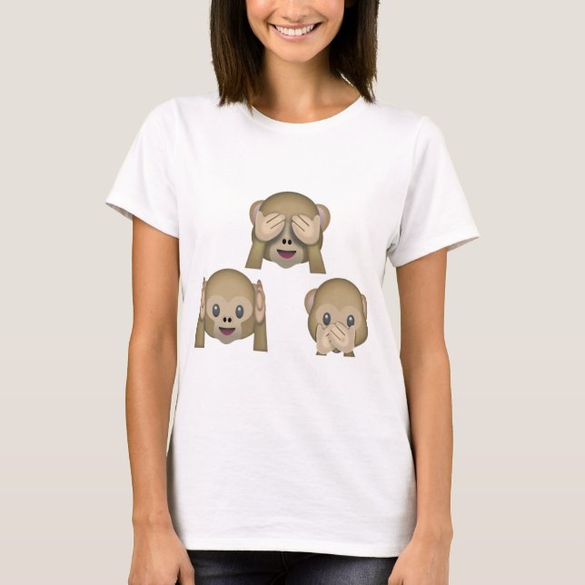 Three Monkey Emoji TShirt. T-Shirt (Front)