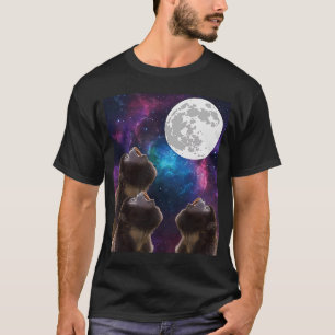 Three monkey Moon 3 monkey Howling With Dead Moon  T-Shirt