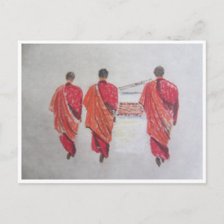 three monks postcard